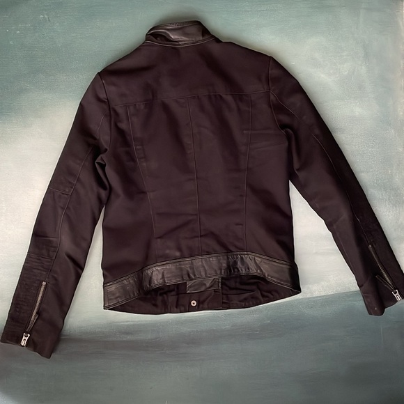 Lucky Brand Leather and Cotton Moto Jacket - Picture 10 of 14